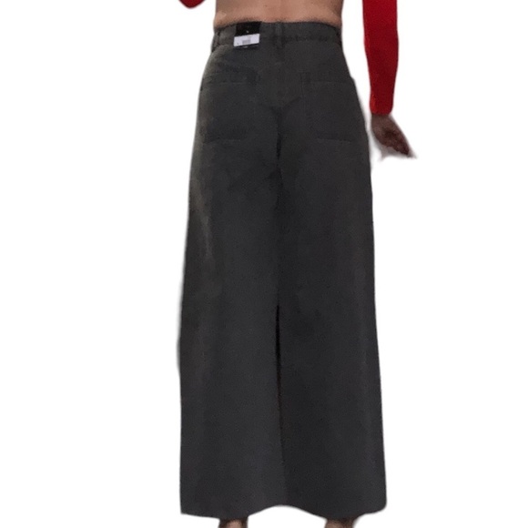 HIGH Rise Wide Leg fringe cropped Jeans 28 - Picture 1 of 15